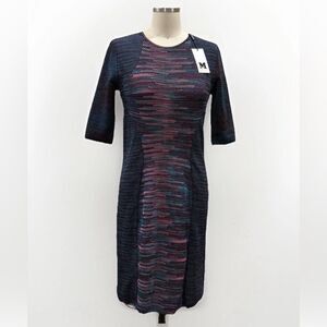 Missoni Bodycon Dress Multi color dress 3/4 sleeve scoop neck sz L NWT